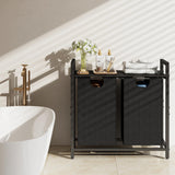 Kitstorack Laundry Basket Organizer, Laundry Hamper with Shelf & 2 Pull-Out Removable Bags, Dirty Clothes Hamper Organizer for Laundry Room Bathroom and Dorm, 2 x 11.8 gallons (44.5L) Kitstorack