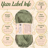 JubileeYarn Bamboo Cotton Sport Yarn - 50g/Skein - Shades of Neutral Tones - 4 Skeins BambooMN