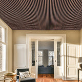 DOLLAR BOSS Wood Slat Acoustic Panels for Wall, 46.5" x 23.6" 2Pcs Soundproof Absorbing Wall Panel with Wood Finish 3D Fluted, Ebony DOLLAR BOSS