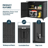 LHBGO Light Gray Outdoor Resin Storage Shed 36 Cu. Ft. Garden Horizontal Storage Extra Large Capacity Weather Resistant Storage Box, Lockable Resin Waterproof Shed for Garbage Cans, Garden Tools LHBGO