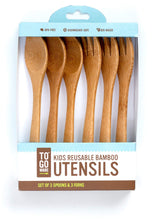 TO GO WARE Kid's Bamboo Reusable Utensils | Dishwasher-Safe | No BPA or Phthalate | Made from Durable, Sustainable Materials | Eco-Conscious | 3 Spoons, 3 Forks (Pack of 6) TO GO WARE
