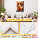 Skyboda Sunflower Paint by Numbers Kit for Adults Beginners with Frame, Fall Pumpkin Adult Paint by Number Kits on Canvas, Easy DIY Oil Painting Kits for Home Decor, 8x12in Skyboda