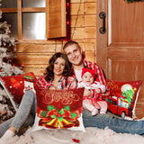 6 Pcs Christmas Pillow Covers Cushion Covers Decoration Holiday Decor Throw Pillow Case for Sofa Couch Christmas Office Bedroom Decorations(18 x 18 in,Funny Style) Tatuo