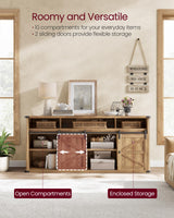 VASAGLE TV Stand for TVs up to 75 Inches, Farmhouse Entertainment Center with Sliding Barn Doors, TV Console Table for Living Room, Honey Brown ULTV323K41 VASAGLE