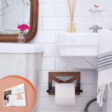 Autumn Alley Rustic Farmhouse Toilet Paper Holder Wall - Farmhouse Bathroom Country Decor Accessories with Warm Brown Wood, Galvanized Metal & Black Adds Western Decor Charm Autumn Alley