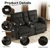 P.H.Furn Power Reclining Loveseat, Massage Loveseat Recliner Sofa Home Theater Seating with Heat, RV Love Seat Chair Clearance with Console, Storage, Cup Holders, Wall Hugger Couch P.H.Furn