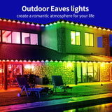 Yocrostar 300ft Permanent Outdoor Light,RGB Eaves Lights with App Control Remote,DIY IP67 Waterproof Under Eave Lighting,Outside led Lights for House,Party,Christmas Decorations(2 Rolls 150FT) Yocrostar