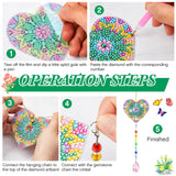 Thyle 9 Pcs Diamonds Painting Suncatcher Kit Wind Chimes DIY Diamond Kits Diamond Art Sun Catchers for Adults DIY Crafts Garden Home Decor Crystal Hanging Ornaments, 9 Styles Thyle