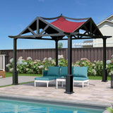 SCOCANOPY Replacement Top Fit for Lowe's Allen Roth 10X10 Ft Gazebo Model #GF-12S039B / GF-9A037X,(Burgundy) SCOCANOPY