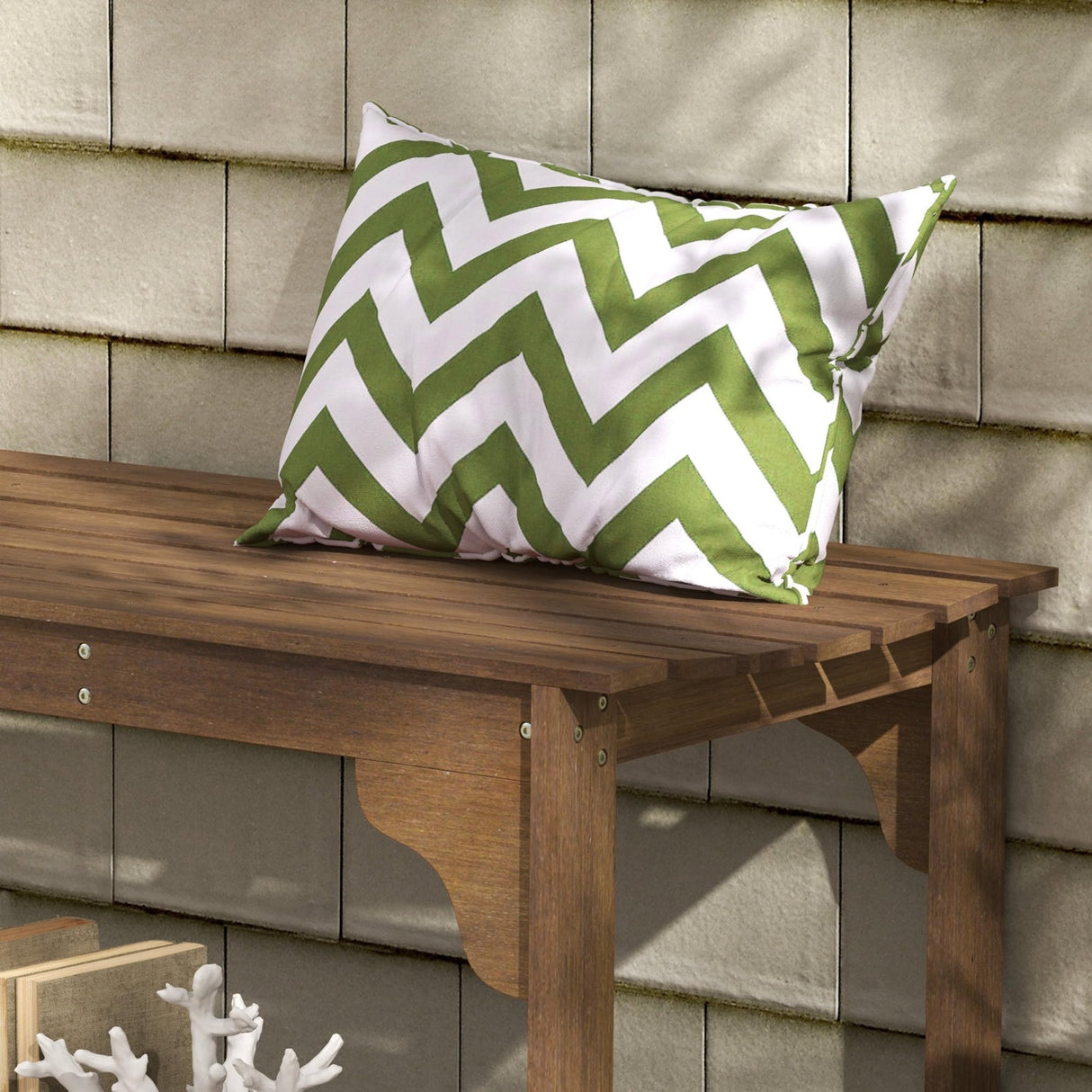 Outsunny Wooden Garden Bench, Outdoor Park Bench with Slatted Seat, Backless Front Porch Bench with Curved Seat for Conservatory, Garden, Poolside, Deck, Teak Outsunny