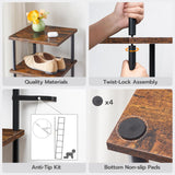 HOOBRO Vertical Shoe Rack, 8-Tier Narrow Shoe Shelf, Shoe Storage Organizer for Small Space, 11" L x 11" W x 53" H, Closet, Entryway, Hallway, Bedroom, Rustic Brown and Black BF22XJ01 HOOBRO