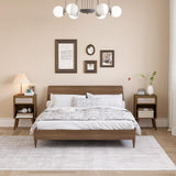 YAUKOMEL Rattan Nightstand,Mid Century Modern Bedside Table with Drawer,Wood Nightstand with Solid Wood Legs,End Table Side Table Accent Table for Living Room,Bedroom,Small Space Caramel Oak CTG62BR YAUKOMEL