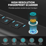 Dveron Biometric gun safe for handgun, Quick Access Fingerprint ＜1s Pistol Safe, Gun Lock Box Gun for Cloakroom Bedroom Nightstand and Car, Black Safe Box, Carbon Steel Construction Dveron