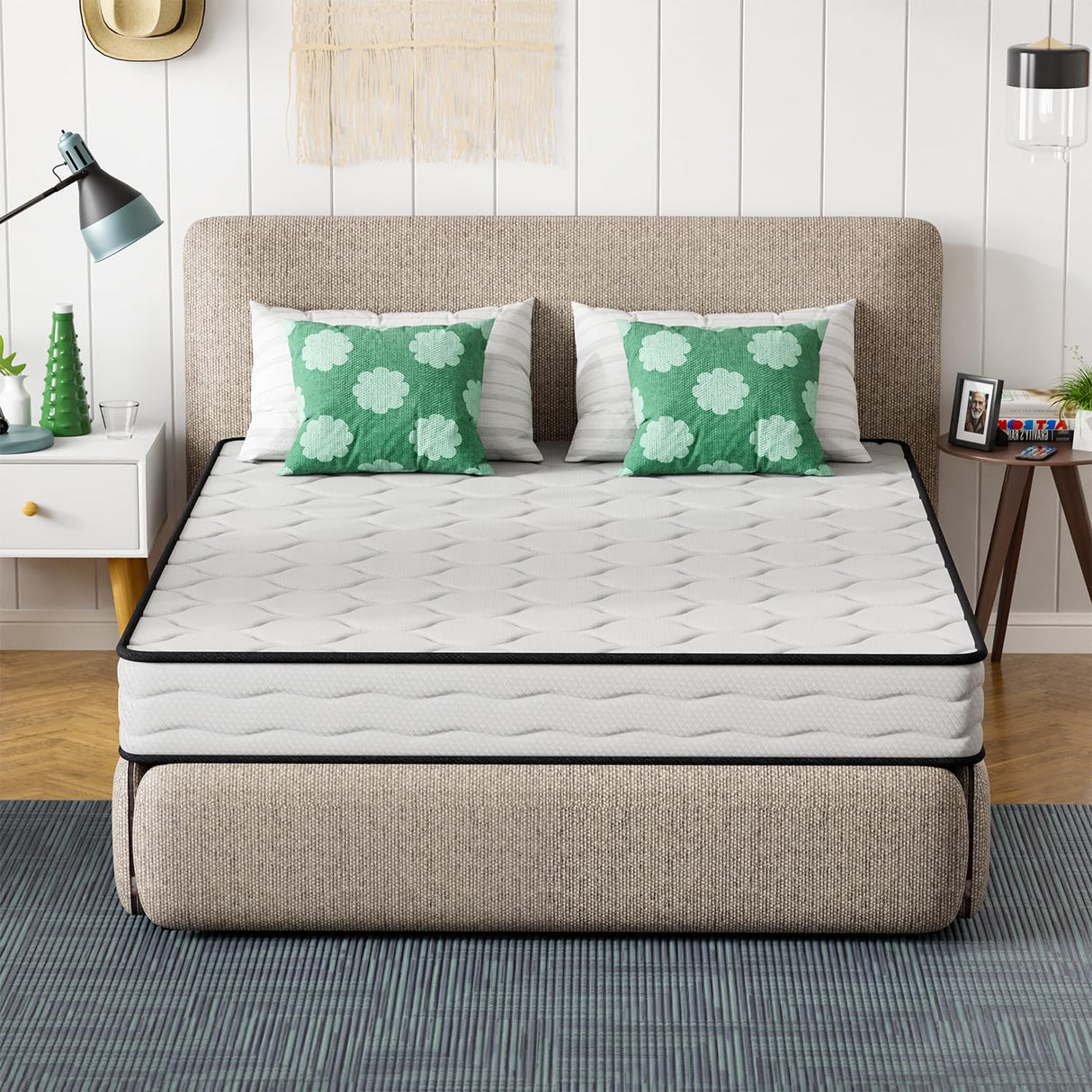 PayLessHere 8 Inch Mattress Medium Firm Spring Mattress Cool Sleep Pressure Relief Queen Size Mattress in a Box Fiberglass Free CertiPUR-US Certified Breathable Foams Mattress PayLessHere