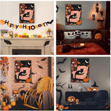 Black Cat Paint by Numbers for Adults, Halloween Paint by Number on Canvas Without Frame, DIY Pumpkin Oil Painting for Gift Home Wall Decor (16x20 inch) xackcme