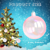 Tindobewan 12 Pcs Mini Christmas Iridescent Ornaments Balls Plastic Iridescent Ornaments Decorative Hanging Ornaments for Xmas Tree Wedding Valentine's Day Party Decorations (Pink, 1.18 Inch) Tindobewan