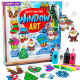 Made By Me Create Your Own Holiday Window Art by Horizon Group USA, Make 20 Projects, Includes Winter-Themed Suncatcher Frames & Window Clings, Glitter Paint, Paint Tubes, Suction Cups & Cording Made By Me