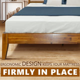 Acacia Wood King Size Bed Frame with Artistic Headboard - Contemporary Solid Platform Design in Caramel A ACACIA FURNITURE