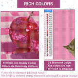 Gamteldot Diamond Art Kits for Adults,Cherry Diamond Painting Kits,5D Diamond Art DIY Full Drill Diamond Dots Gem Art Craft with Full Tools,for Home Wall Decor Gift-12x16in Gamteldot