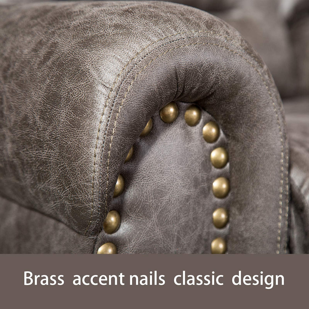 ANJ Electric Power Recliner Set of 2, Breathable Bonded Leather Reclining Chair Classic Home Theater Recliners Seating W/USB Port (Smoky Gray) ANJ