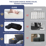 MAXYOYO 104" Modular Sectional Couch with L-Shape Chaise, Modern Boneless Couch for Living Room, Sofa in A Box, Oversized Sofa Sleeper with Deep Seat, No Assembly Required, Black MAXYOYO