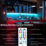 LAFULIT 10 PCS RGB Under Cabinet Lights Kit, App and Remote Control Led Strip Lights, Music Sync Color Changing Led Lights, Plug in Light for Cabinet, Counter, Shelf, Bookcase, 13ft LAFULIT