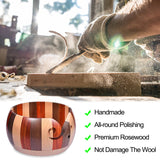 Coopay Wool Yarn Bowl Rosewood, Handmade Wooden Yarn Storage Bowl With Holes, Knitting Wool Storage Bowl Round - Ideal Knitting Crochet Accessories for Knitters Coopay