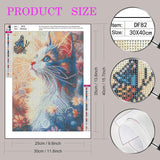5D Diamond Art Kits for Adults, Cat Butterfly Diamond Painting Kit for Beginner, Full Round Drills Paint with Diamonds Dot Gem Art On Canvas DIY Crafts for Wall Decor 12X16 inch DIYDECORFUN