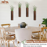 Fttoyoly 4 Pack Wood Wall Planter with Artificial Eucalyptus, Modern Wall Decor for Living Room Bedroom Bathroom Entryway, Farmhouse Boho Wall Vases for Dried Flowers and Faux Plants Fttoyoly