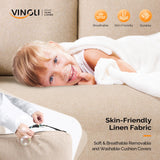 VINGLI 47" Small Couch, Linen Loveseat Sofa Light Brown Mini Couch Mid Century Modern Decor Love Seat for Small Spaces Living Room, Bedroom, Play Room VINGLI