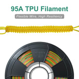 COLORFUL TPU Filament 1.75mm Translucent Rainbow, 95A Soft, 1kg Spool (2.2LB), TPU Translucent Rainbow colorful
