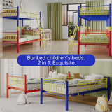 KAIFAM Bunk Bed Twin Over Twin, Metal Twin Bed Frames, Twin Over Full Bunk Bed with Safety Guardrail and Ladder, Trundle Bed Twin, No Box Spring Needed, Noise Free for Bedroom (Color) KAIFAM