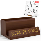 Now Playing Vinyl Record Stand | Vinyl Record Holder Display | Wood Records Storage Stands for Albums | Now Spinning Vinyl Accessories Rack Heather & Willow