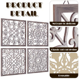 Tatuo 4 Pcs Wood Wall Art Wall Decor Farmhouse Wall Decor for Living Room Wooden Decorative Wood Panels Modern Wall Plaque for Home Kitchen Dining Room(Brown, White,Square) Tatuo