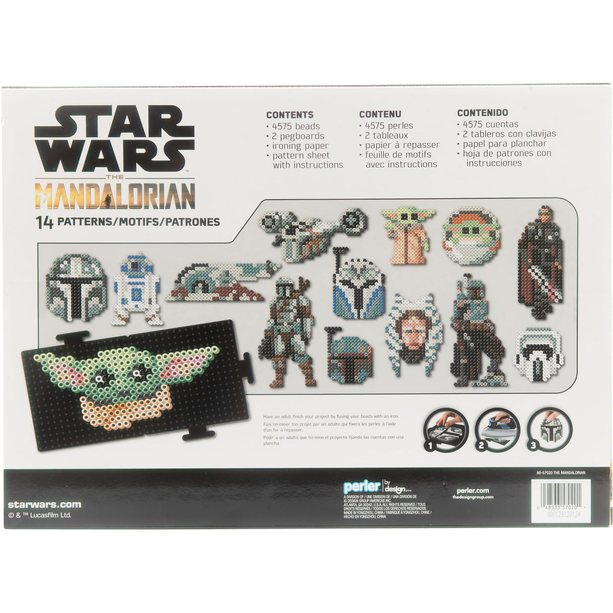 Perler 80-57020 Star Wars' The Mandalorian Fused Bead Kit with 14 Unique Patterns, Multicolor, 4579 Pieces Perler