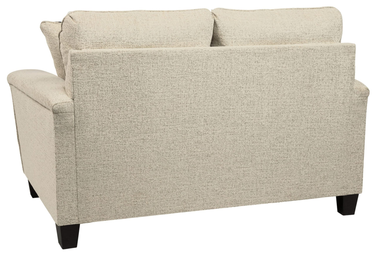Signature Design by Ashley Abinger Chenille Contemporary Loveseat with 2 Accent Pillows, Beige Signature Design by Ashley