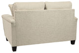 Signature Design by Ashley Abinger Chenille Contemporary Loveseat with 2 Accent Pillows, Beige Signature Design by Ashley