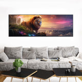 Pavemlo 5D Large Diamond Art Kits for Adults Lion, Full Drill Big Diamond Painting Kits Animals Pictures Paint with Diamonds, DIY Cross Stitch Art Rhinestone Craft for Home Wall Decor 12x31.5 inch Pavemlo