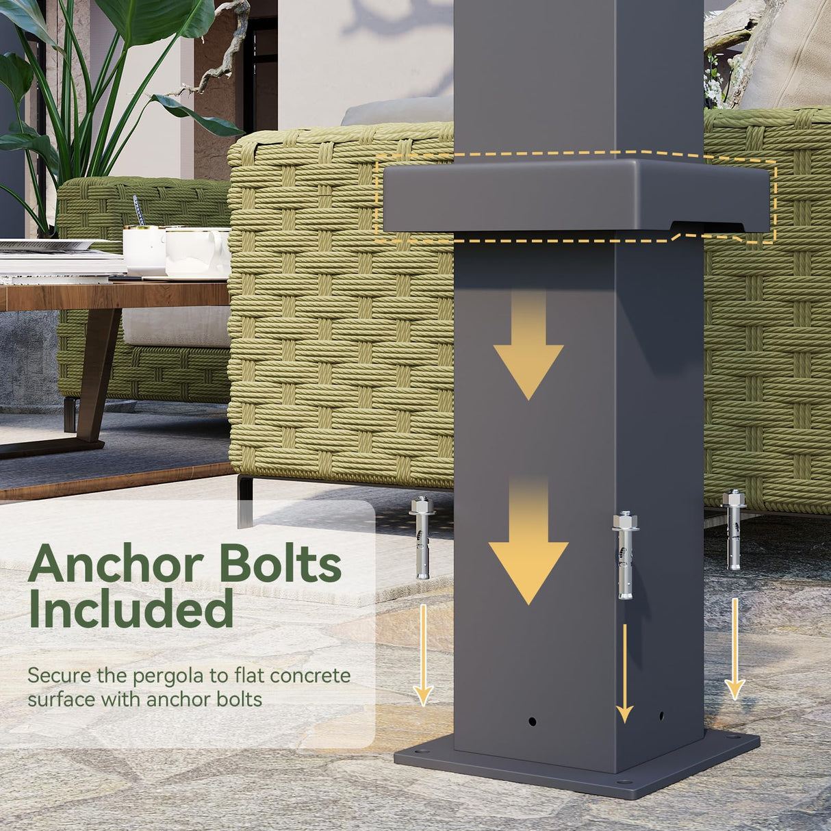 Aoxun Louvered Pergola 12' x 16' Outdoor Aluminum Pergola with Adjustable Top for Decks, Gardens and Backyards, Gray Aoxun