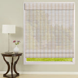 LANTIME Wood Window Roman Shades, Lined Blackout Bamboo Roman Shades Blinds, Easy Installation for Home and Garden, White LANTIME