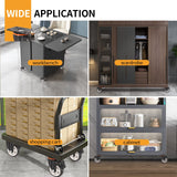 Wheels,5 Inch Caster with Brake, Casters Set of 4 Heavy Duty 2000Lbs with Safety Dual Locking, Industrial Swivel Casters, Polyurethane No Noise Wheels for Cart, Workbench(2 Hardware Kits Included) Ashxakv