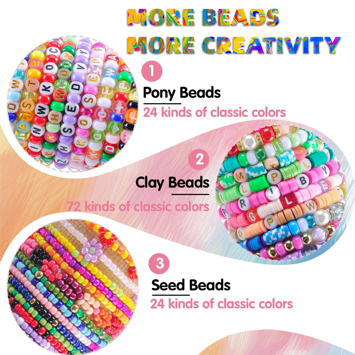 OCCALONG 6 Box Set Friendship Bracelet Making Kit - 13000 Pcs, DIY Jewelry Making Set - Includes Clay, Seed, Pony Beads, Charms, and String occalong