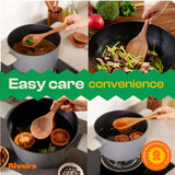 Riveira Walnut Wooden Spoons for Cooking Set of 6 – Natural Walnut Wooden Cooking Utensils, Wooden Spatula, Wooden Spoon - Premium Quality Wooden Utensil Set for Non-Toxic Cooking Riveira