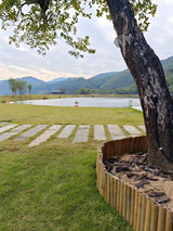 Bamboo Short Fence Outdoor Landscape Edging Flexible Decorative Border 7.8'' H x 47'' L HTWNK