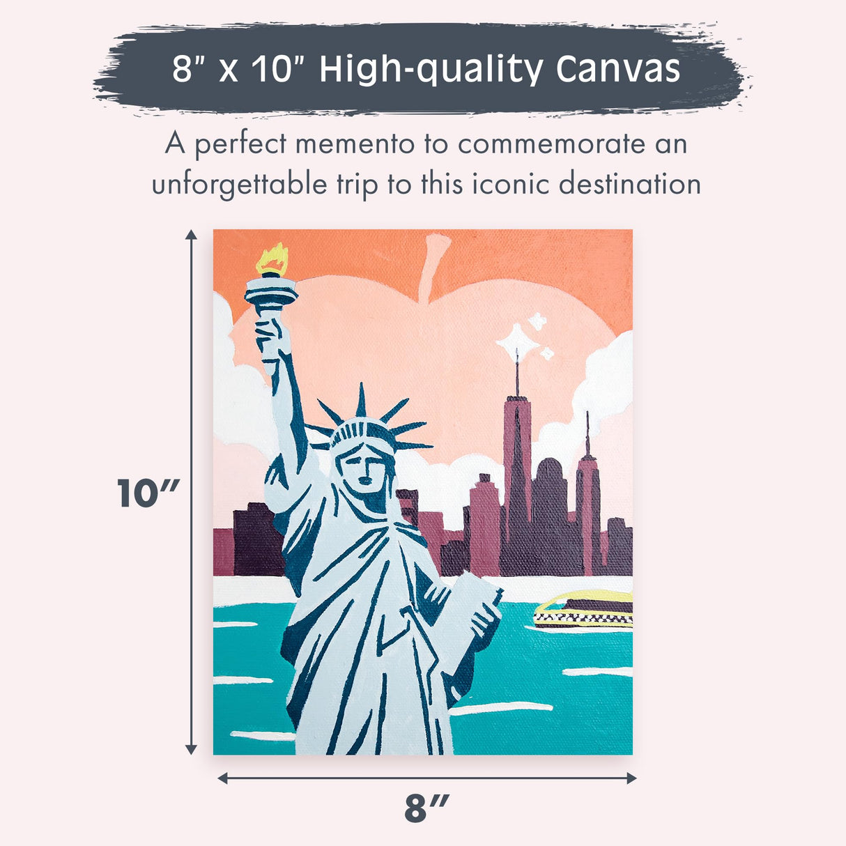 Pink Picasso Kits Colorful Destinations Paint by Number for Adults and Teens | DIY Unique Canvas Painting Kits Color by Numbers Arts & Crafts Kit | New York State of Mind 8x10 - Paint Kit Set Pink Picasso