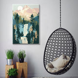 JOOZ Mountain Paint by Numbers Kit for Adults with Frame, Mountain Waterfall Paint by Number with Easel, DIY Easy Acrylic Landscape Oil Painting Kit Framed Canvas for Home Wall Decor 8x12 Inch JOOZ