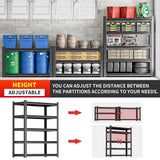 OLLRRACT Metal Garage Storage Shelving Unit, 5-Tier Heavy Duty Adjustable Utility Shelves, Industrial Steel Shelving for Garage, Warehouse, and Storage Solutions 24" D x48 W x72 H OLLRRACT