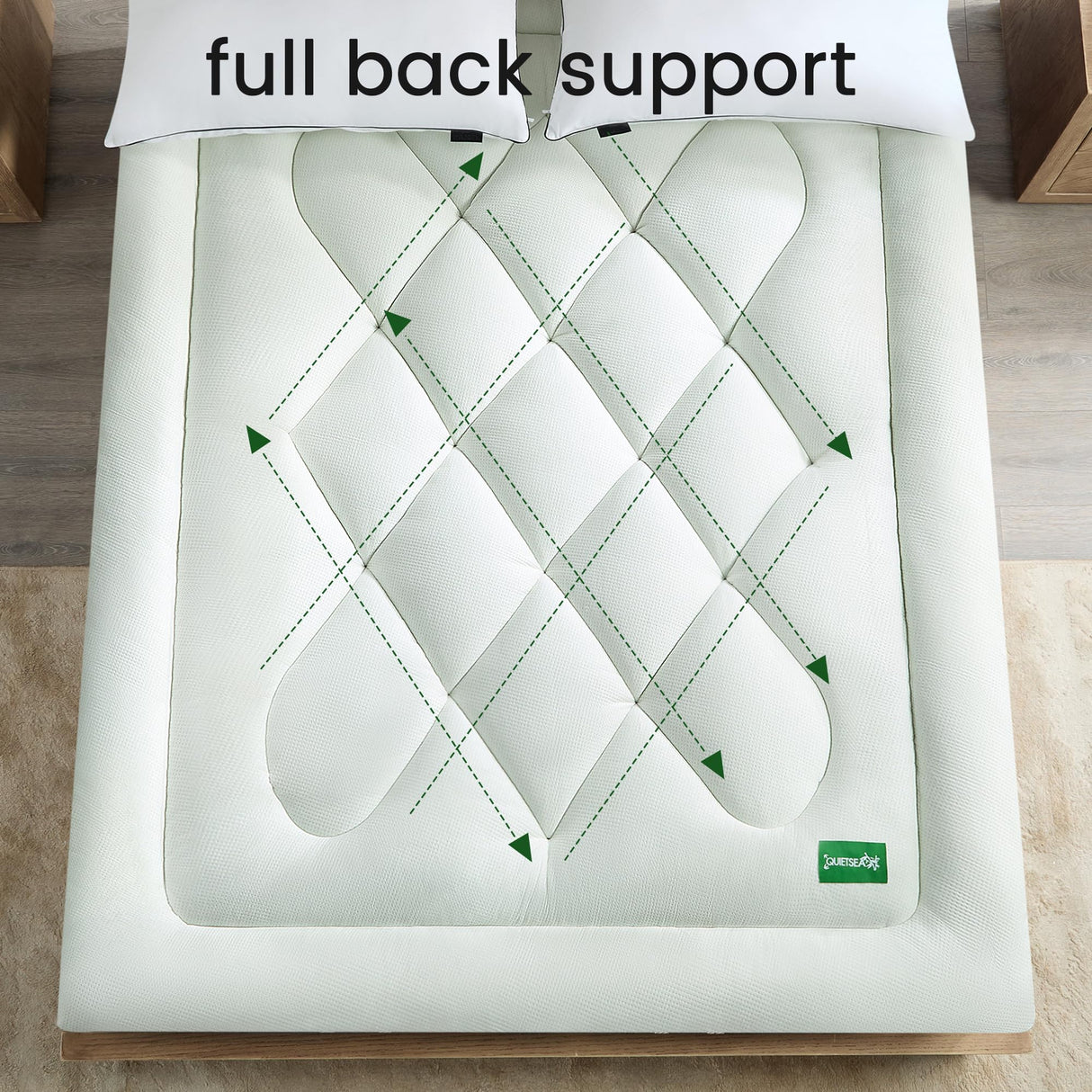 Mattress Topper Queen Size Mattress Pad,Viscose Made from Bamboo Mattress Cover,Pillow Top Mattress Topper for Back Pain Relief,Waterproof,Soft Mattress Pad(60x80 inch, White) QUIETSEA