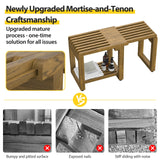 Update Adjustable Wooden Shower Benches for Inside Shower, 26.4'' Wood Shower Bench Waterproof, 440lbs Bathroom Bench with Storage, Sauna Bench for Bathroom, Shower Chairs for Seniors Adults Elderly WXCOPON