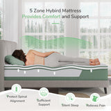 Novilla Mattress King, 12 Inch 5-Zone Hybrid Mattress with Gel Memory Foam for Pressure Relief & Cool Night, Midume Firm King Bed Mattress in A Box Novilla